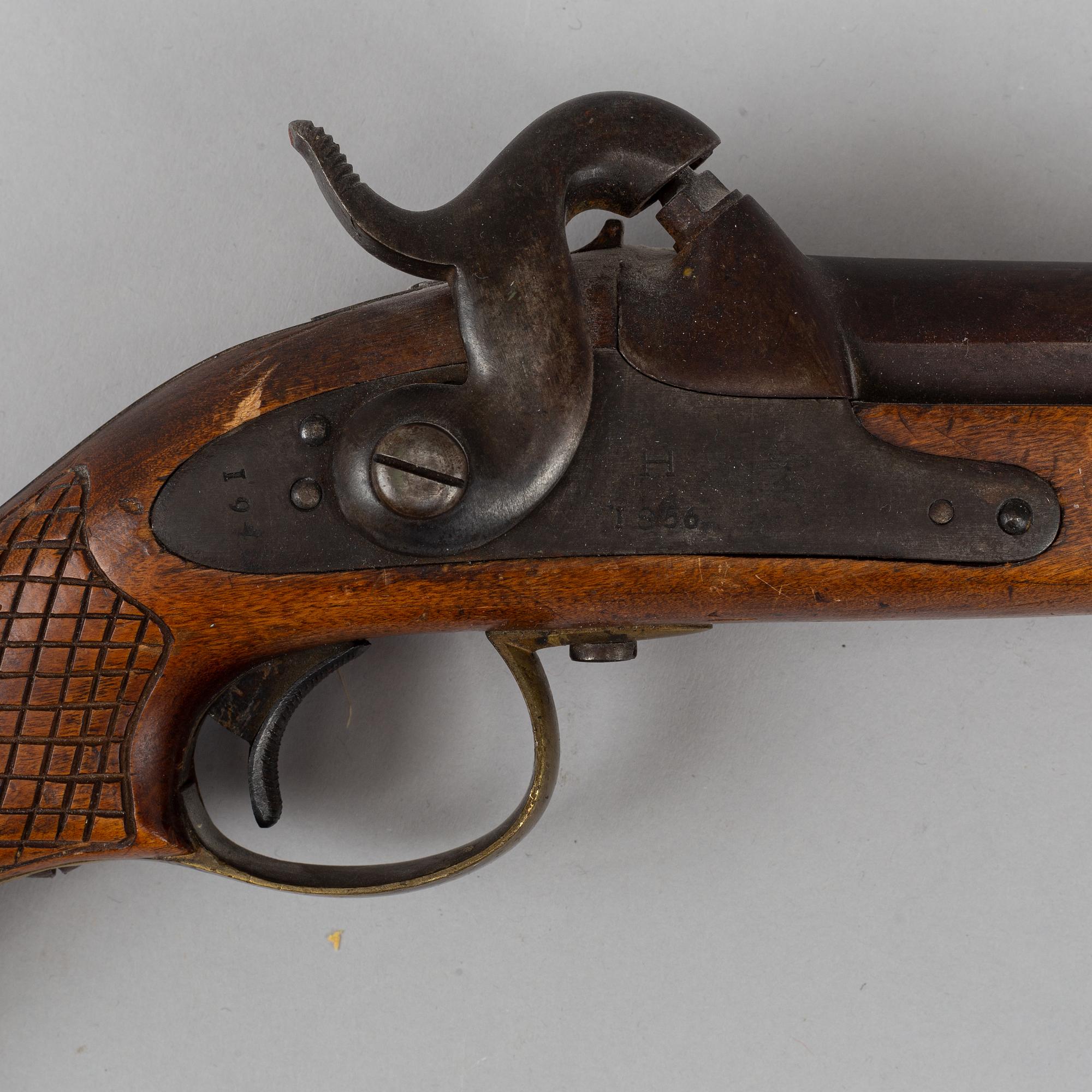 A Swedish pair of percussion pistols 1850 pattern.