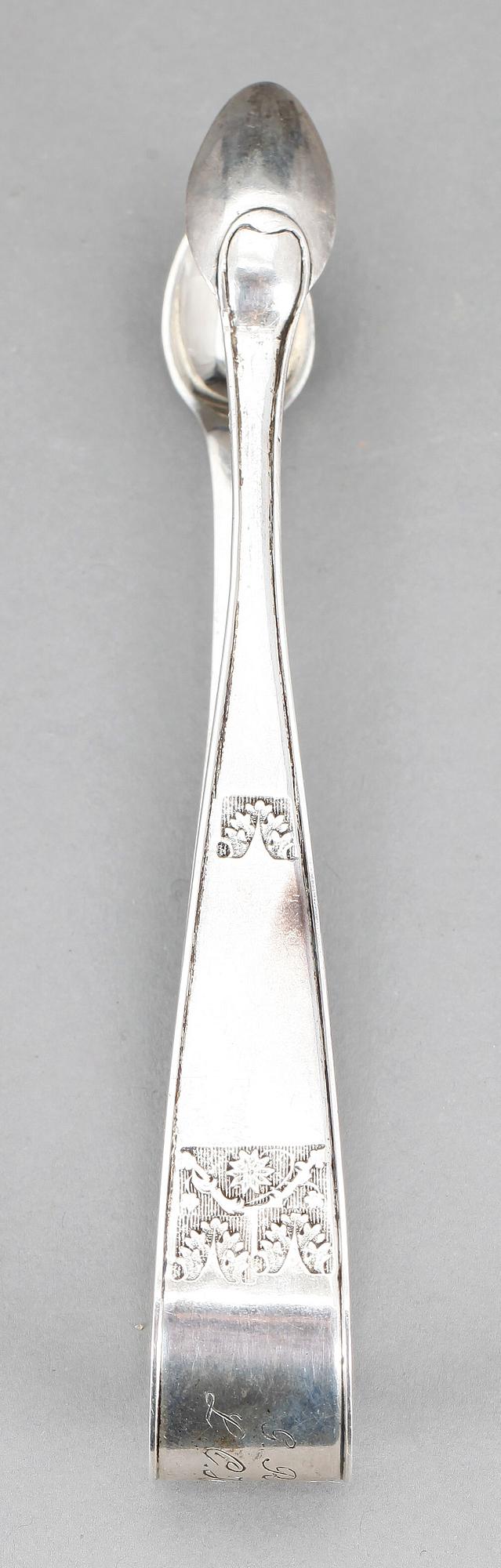 SOCKERTÅNG, silver, Pehr Olof Bäckström, Gävle 1817. Vikt ca 33 gram.