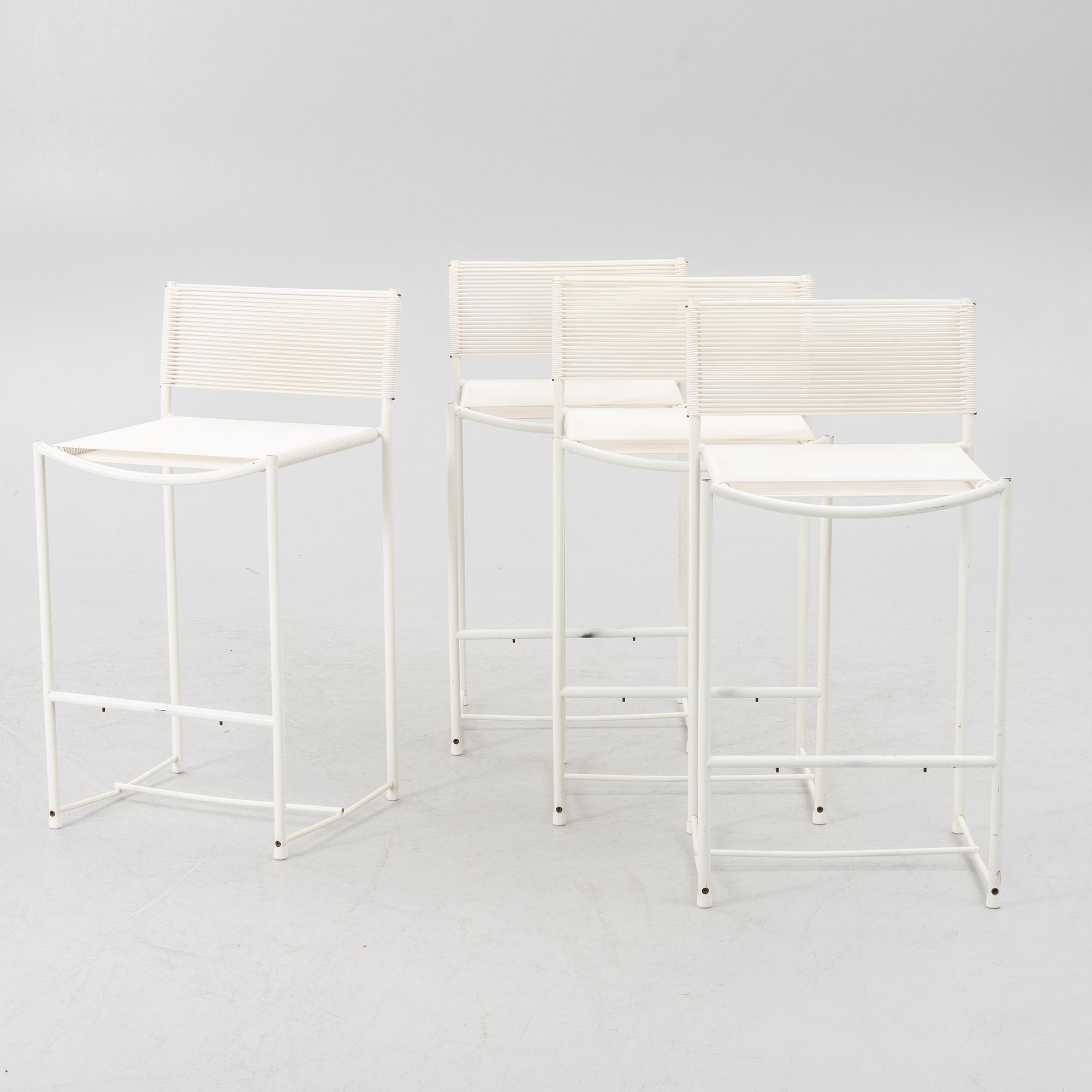 Giandomenico Belotti, four 'Spaghetti Chair' bar stools, Fly Line, Italy 1970s.