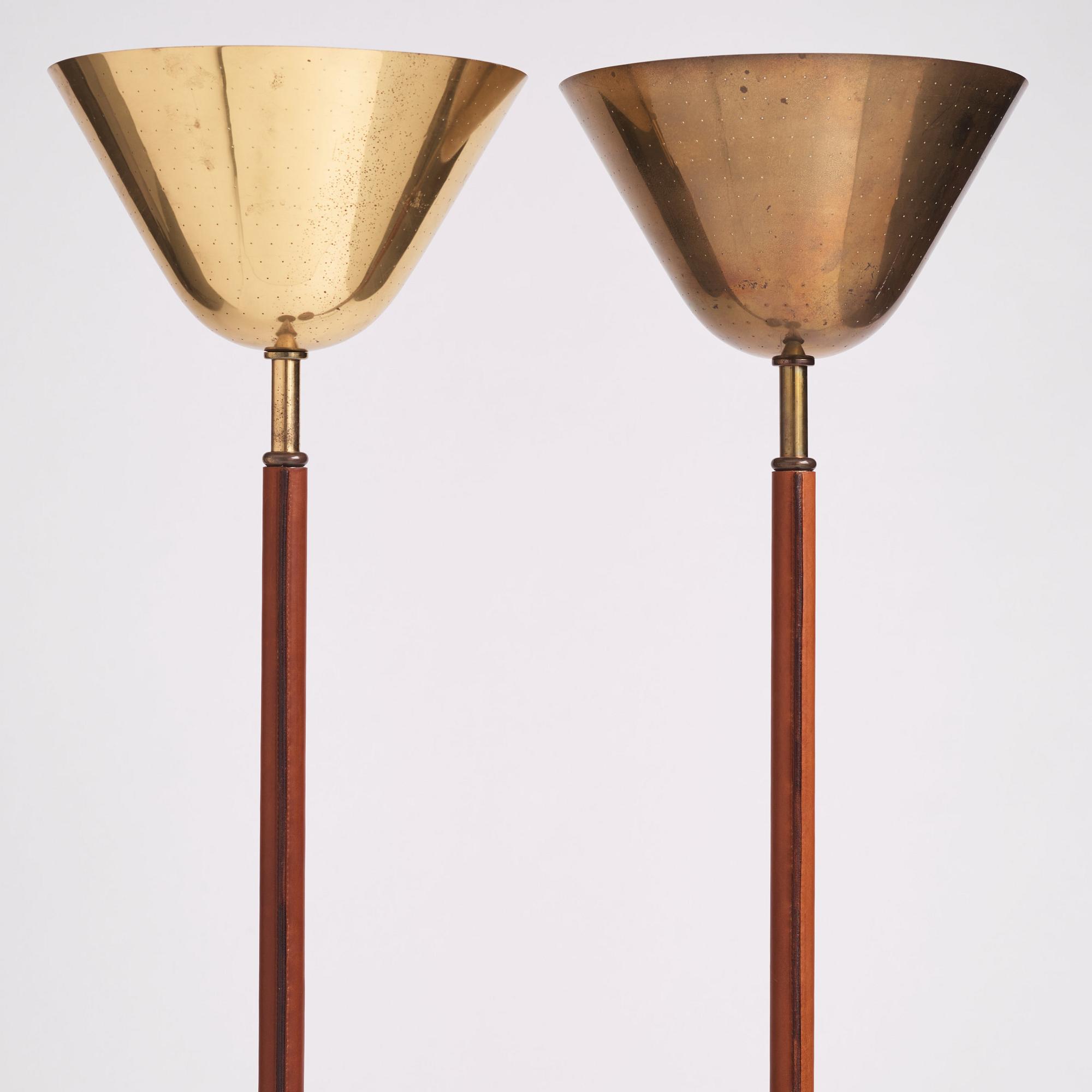 Carl-Axel Acking, a pair of floor lamps model "2646", Bröderna Malmströms Metallvarufabrik, Malmö 1940s-50s.