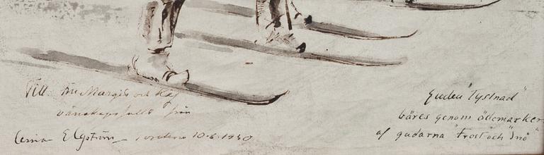 OSSIAN ELGSTRÖM, blandteknik, signerad och daterad 10.6.1940.