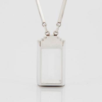 Wiwen Nilsson, a sterling necklace with a rock crystal pendant, Lund, Sweden 1943.