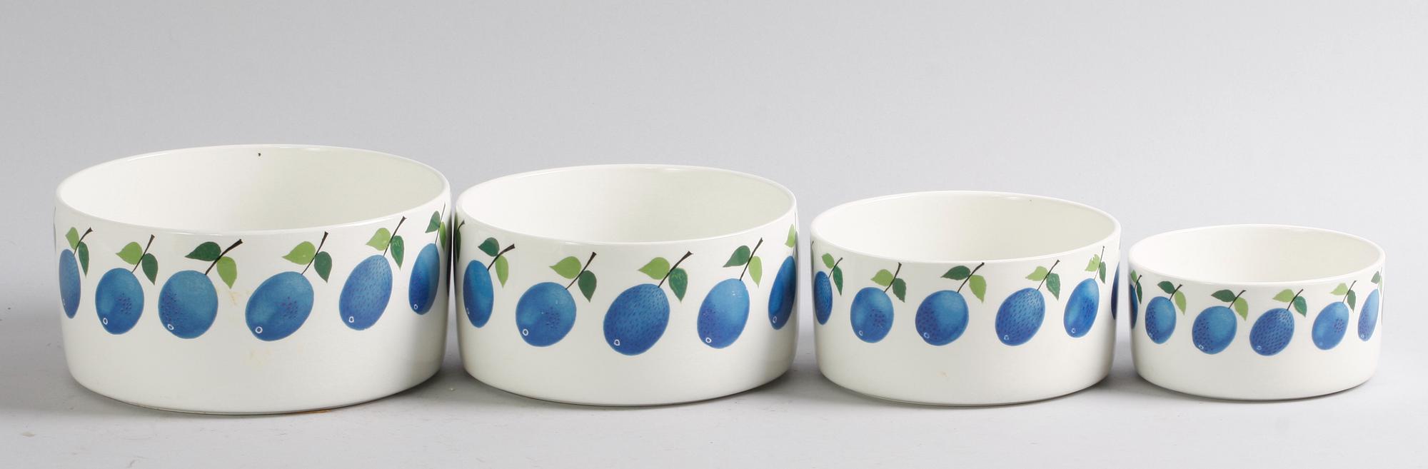 SERVISDELAR, 13 st, "Prunus", Stig Lindberg, Gustavsberg.