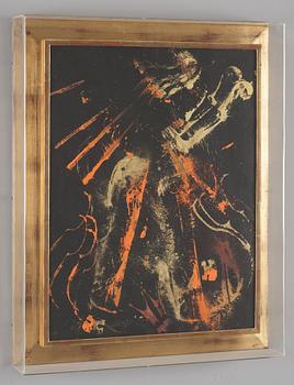 FERNANDEZ ARMAN, Serigraphy in three colors on black vellum paper laid on canvas, signed.