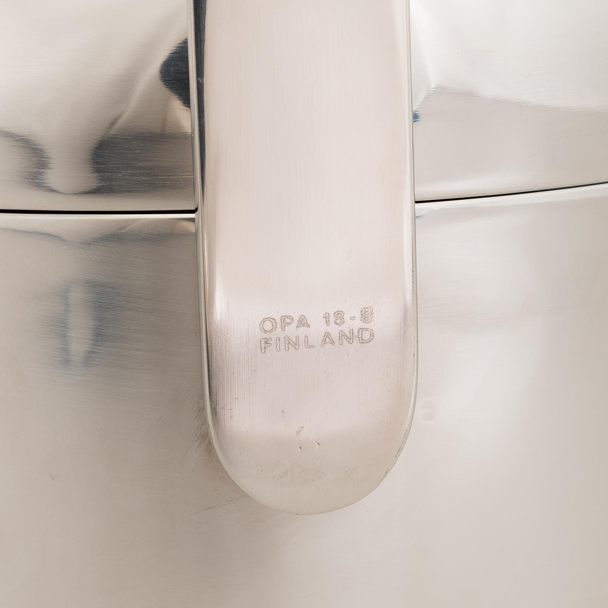 TIMO SARPANEVA, 5-piece stainless steel serving dishes for Opa Ltd.