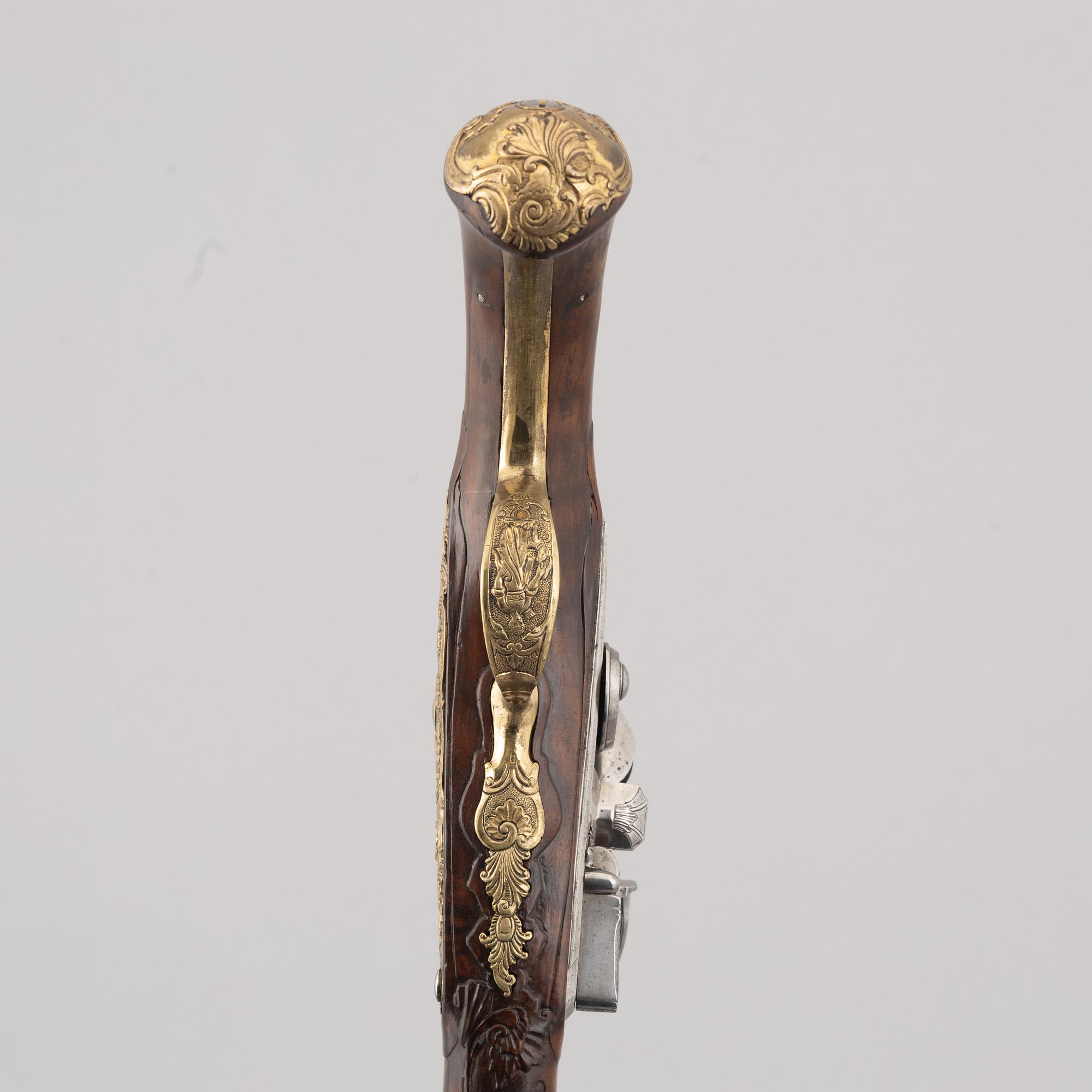 Flintlock pistols, a pair, Leopold Becher Karlsbad, (1725-50).