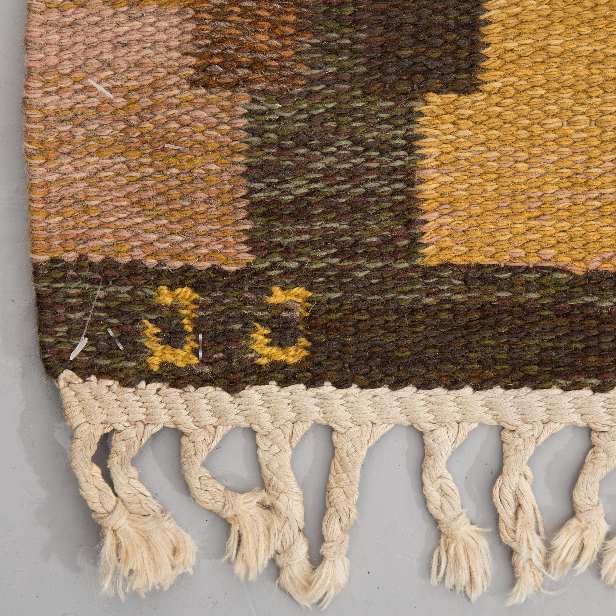 A CARPET,"Björkhult", flat weave, signed JJ (Judith Johansson), Around 355 x 282 cm.
