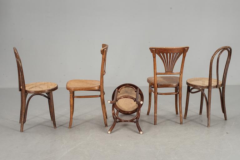 STOLAR, 4 stycken samt PALL, bl.a. Thonet, tidigt 1900-tal.