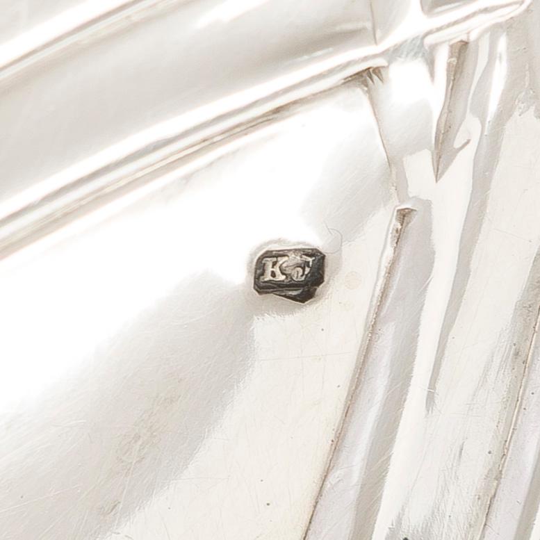 A Viennese Art Nouveau silver tray, maker's mark of Karl Jedlicka, Austro-Hungarian Empire around year 1900.