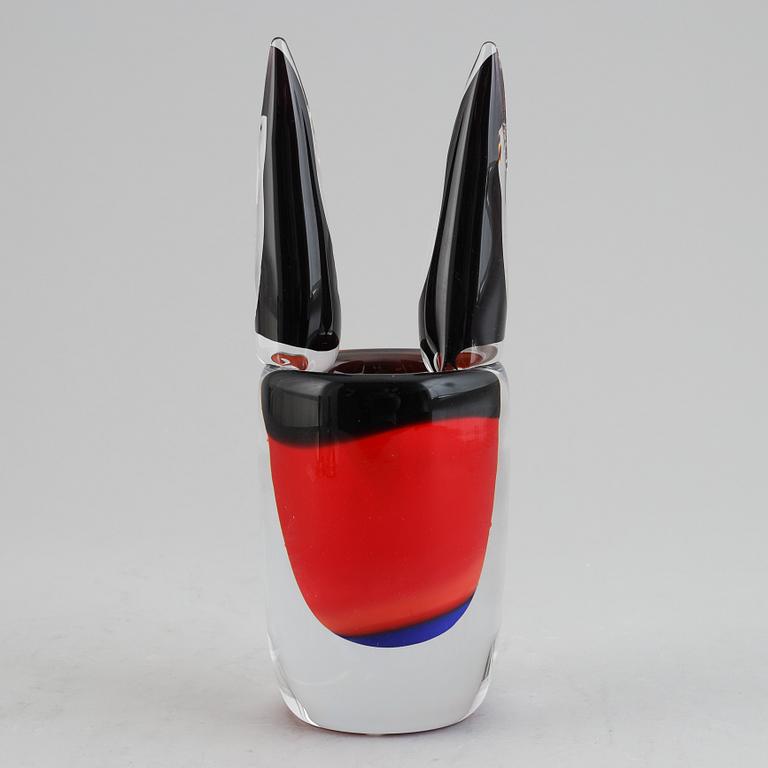 Erik Höglund, a glass sculpture/vase, Strömbergshyttan, 1991.