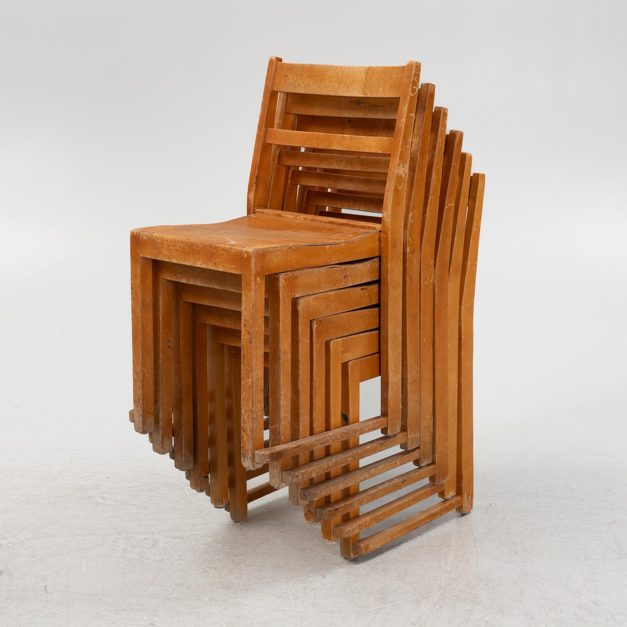 A set of six chairs, mid 20th Century.