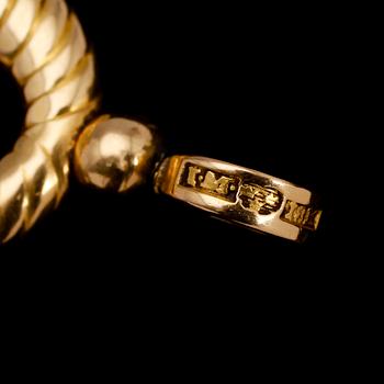 FICKURSNYCKEL, 18 k guld, Isaac Malmborg, Stockholm 1820. Total vikt ca 12 gram.