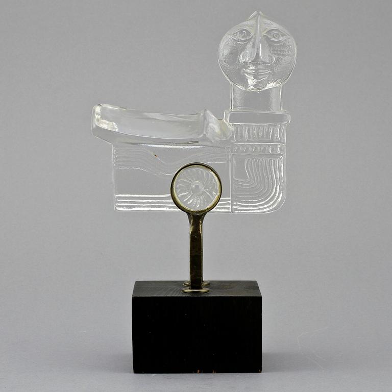SKULPTUR, glas, Bertil Vallien, Boda trä, osign, 1900-tal.