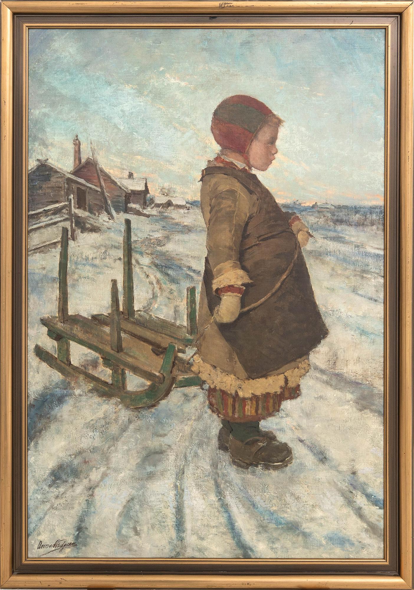 Anna Nordgren, Young Girl with a Sledge.