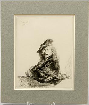 REMBRANDT HARMENSZ VAN RIJN, efter. Etsningar, 2 st.