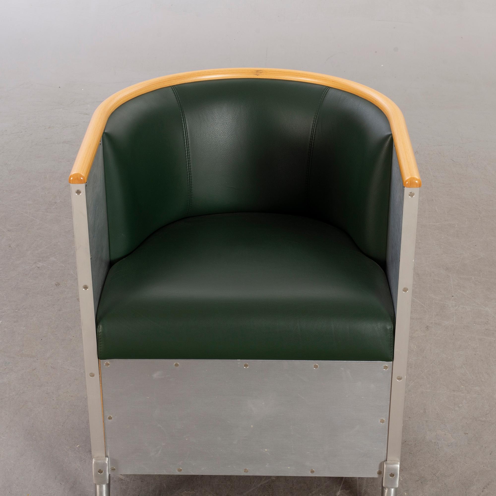 Mats Theselius, fåtölj, "Aluminium", Källemo, formgiven 1990.