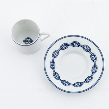 Hermès, a 39-piece tea- and coffee porcelain service, 'Chaine d'ancre', Paris, France.