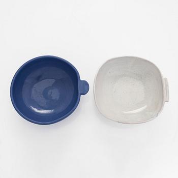Marita Lybeck, bowls, 2 pcs, red clay, signed ML.