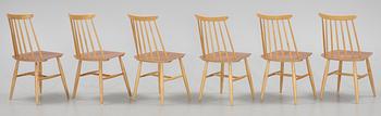 STOLAR, 6 st, "Fanett", Ilmari Tapiovaara, Edsbyverken, 1950-tal.