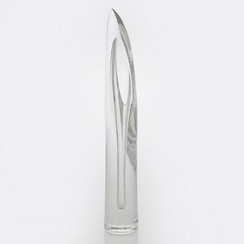 Aimo Okkolin, konstglas, , "Svärdslilja", signerad Riihimäen Lasi  Oy, Aimo Okkolin, Riihimäen Lasi Oy.