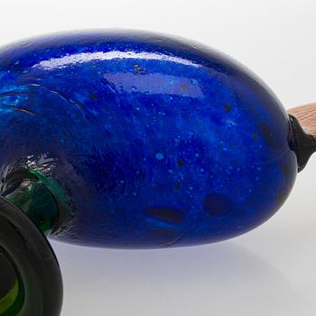Oiva Toikka, Glass bird, "Kiikkuri" signed Oiva Toikka Nuutajärvi Notsjö.