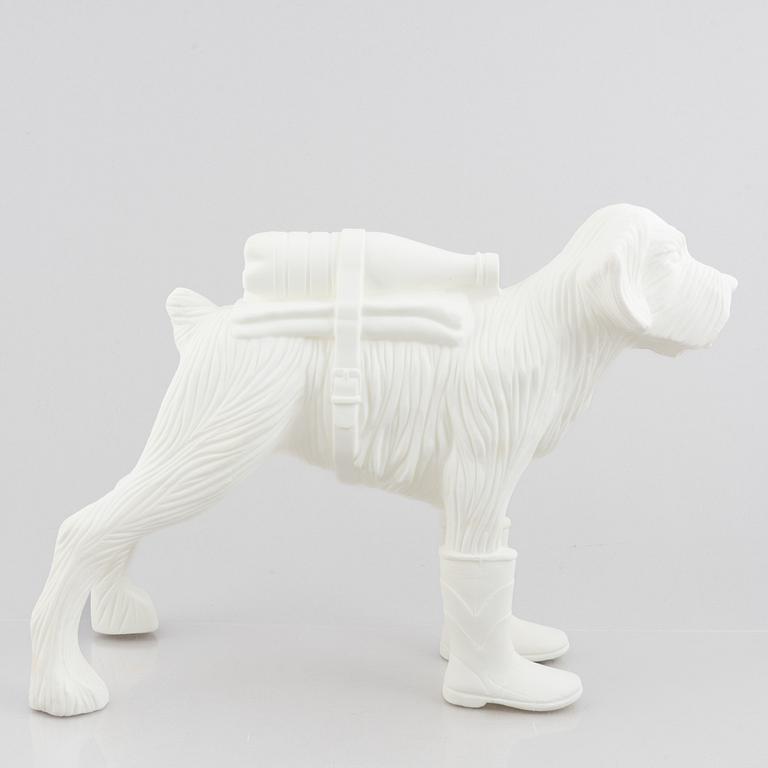 William Sweetlove, "Cloned Schnauzer with water bottle". (White).