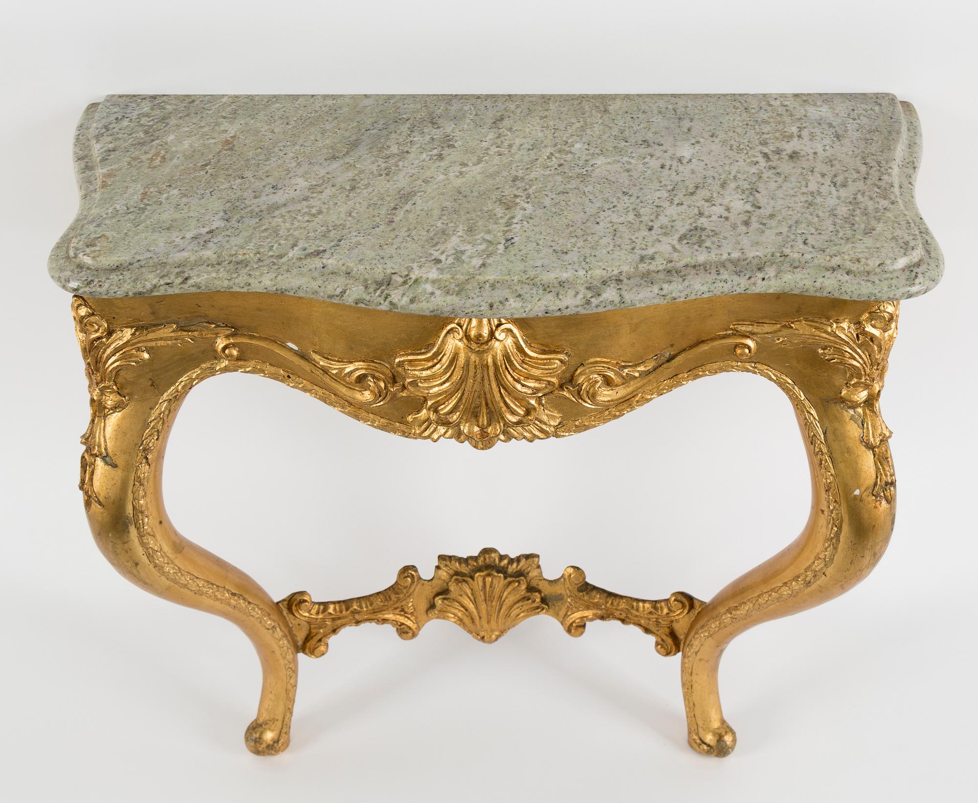 A second half of the 19th century mirror and console table.