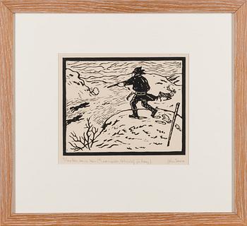 JOHN SAVIO, linocut, signed and marked 7/100.