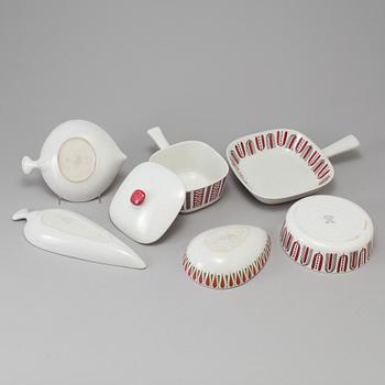 PARTI KÖKSPORSLIN, 6 delar, Rörstrand och Gustavsberg,  1960-tal.