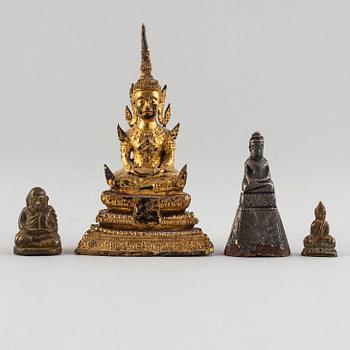 Four figures of Buddha, east-asian, probably 19th century.