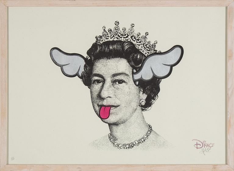 D*FACE, "Dog save the Queen" screentryck, signerat och numrerad 217/250.