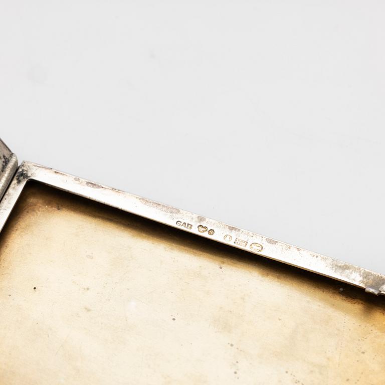 Cigarette case, silver, GAB, Stockholm, 1939.