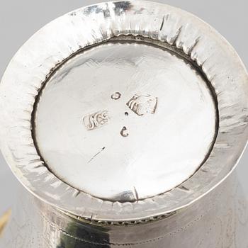 A Swedish parcel-gilt silver beaker, mark of Nils Grubb, Hudiksvall 1761.