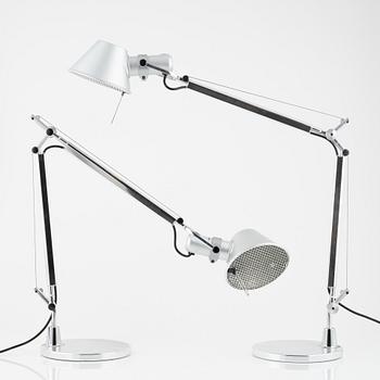 A pair of 'Tolomeo' desktop lamps by Michele De Lucchi & Giancarlo Fassina for Artemide.