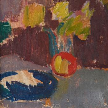 Karl Isakson, Stilleben med blomma och frukter.