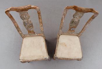 STOLAR, 1 par, senbarock 1700-tal.