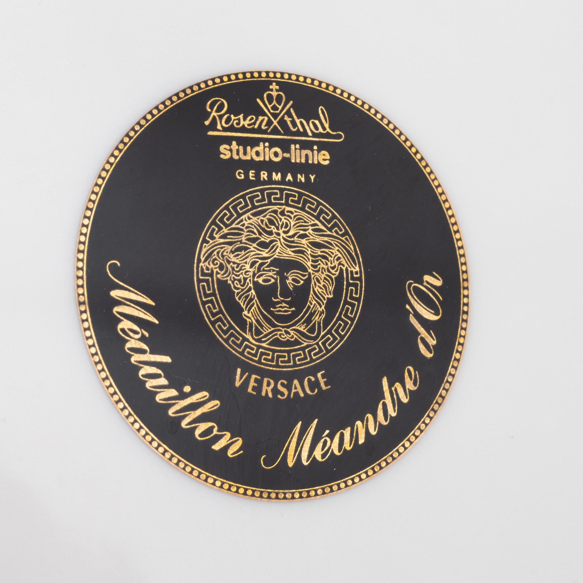 Versace, tableware, 6 pcs, porcelain, "Ikarus Medallion Méandre d'Or", Rosenthal.