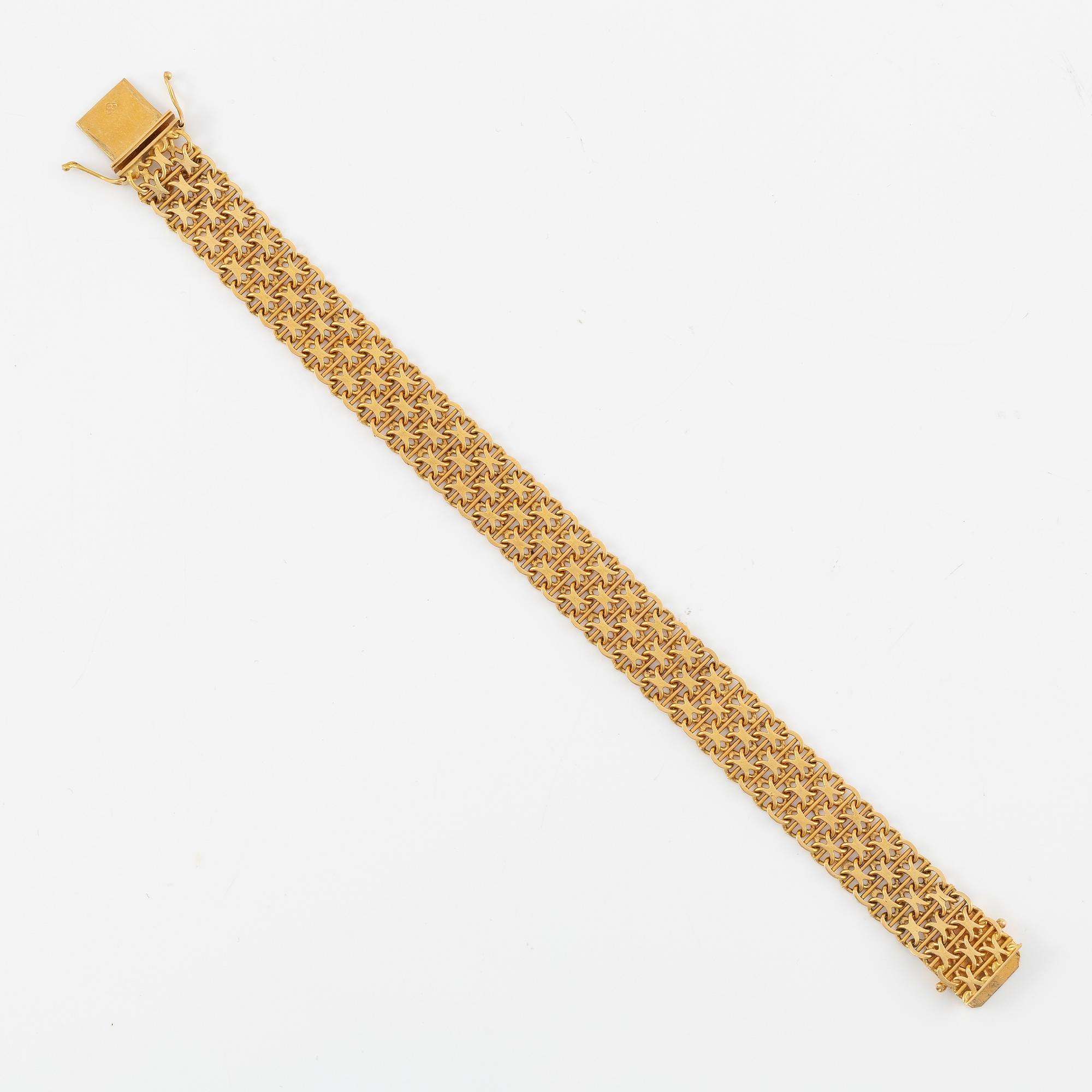 Armband, 18K guld, x-länk.