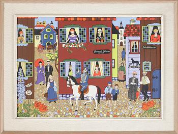 Stina Sunesson · STINA SUNESSON, färglitografi, signerad o numrerad 47/350. Daterad 1960.