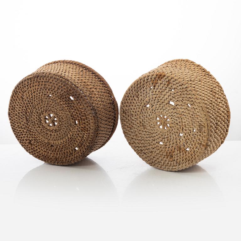 Root baskets, 4 pcs, folk art, 19th century.