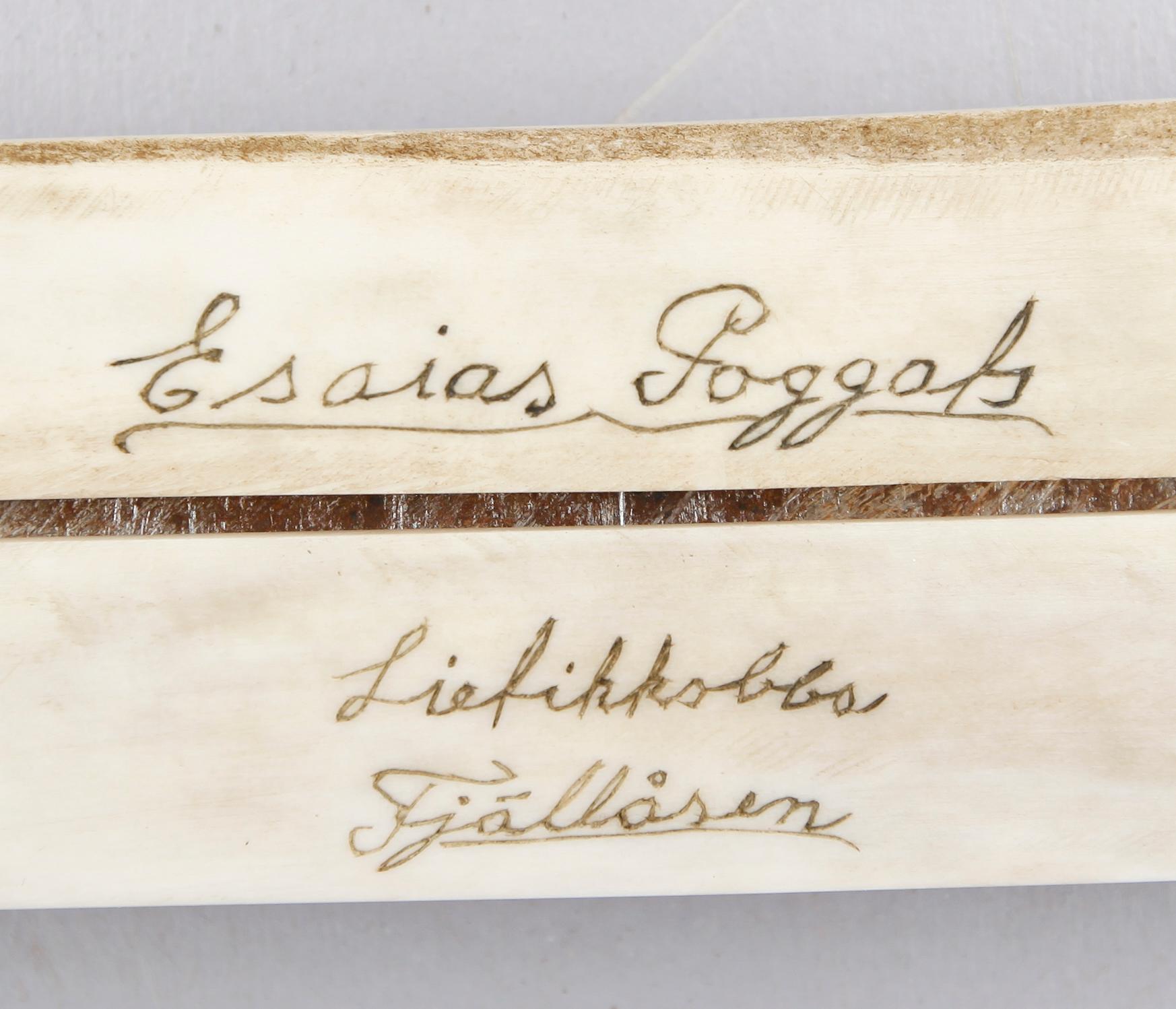 KNIV, signerad Esaias Poggats, Fjällåsen, 1900-tal.