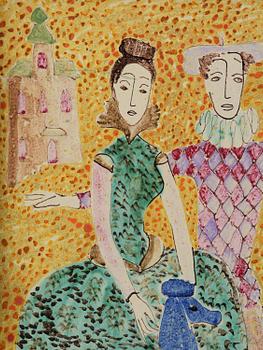 Birger Kaipiainen, plakett, keramik, Arabia, Finland 1940-tal.