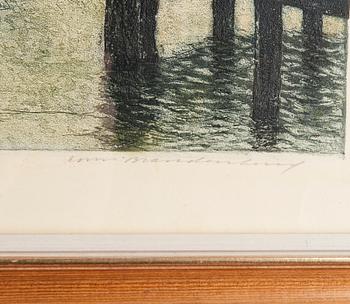 CORNELIS BRANDENBURG, färgetsning, signerad.