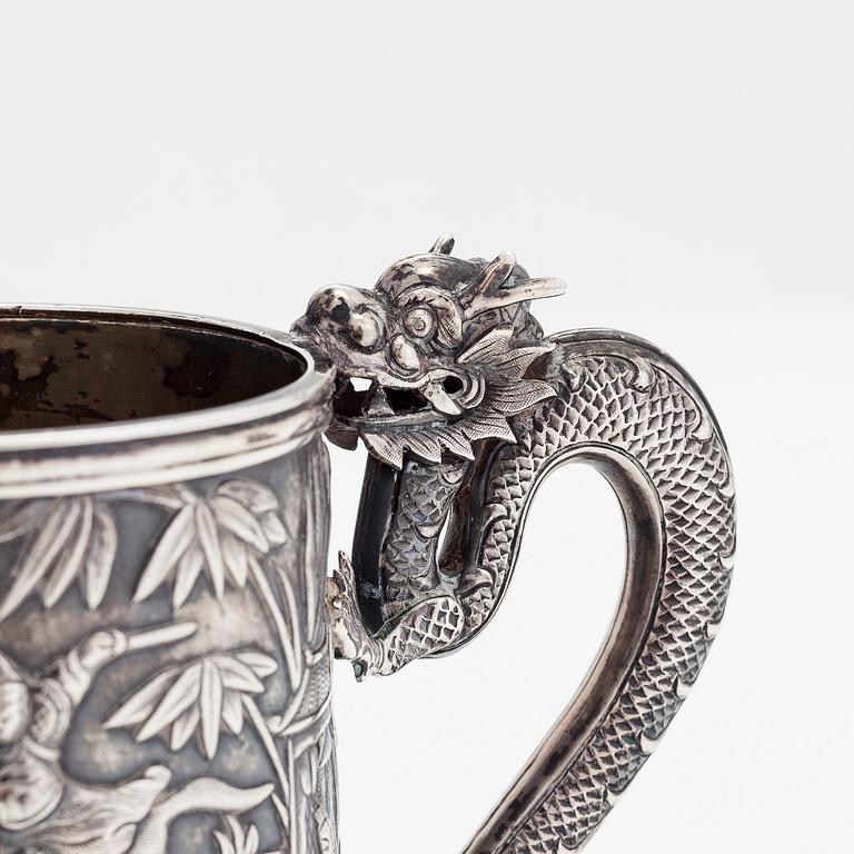 Mugg, silver, Leeching, Kina 1800-talets senare hälft.