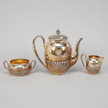 Carl August Björklund, kaffeservis, 3 delar, silver, Stockholm 1900.