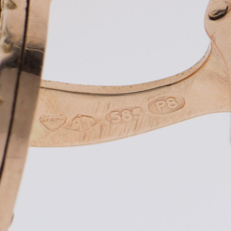 MANSCHETTKNAPPAR ETT PAR, 14 K Guld, A.Tillander 1992. Total vikt 14 g.