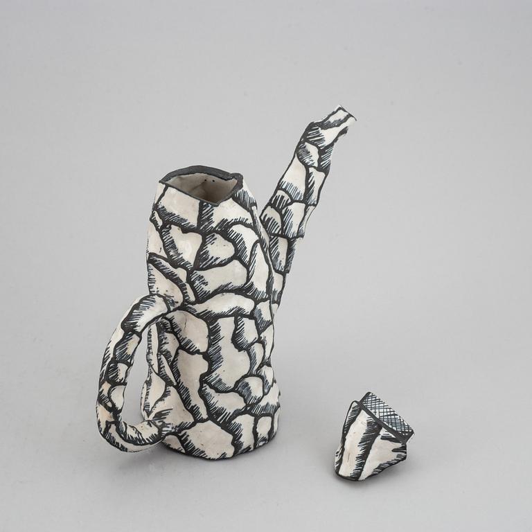 Sergei Isupov, a stoneware pot "Lördagsmorgon" Saturday morning, ca 1990.