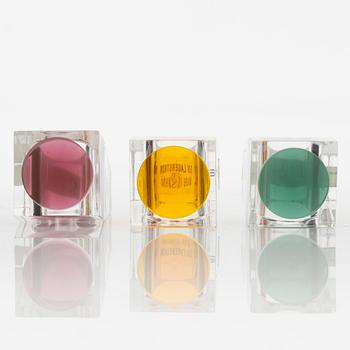 Siv Lagerström, three acrylic plastic rings, 1970s.