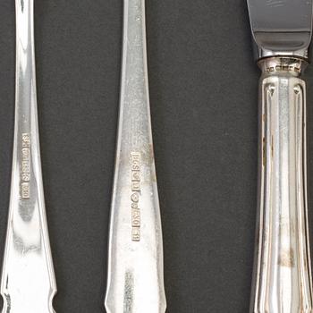 BESTICKSERVIS, 72 delar, silver, olika tillverkare bl a GAB, slutet 1900-tal.