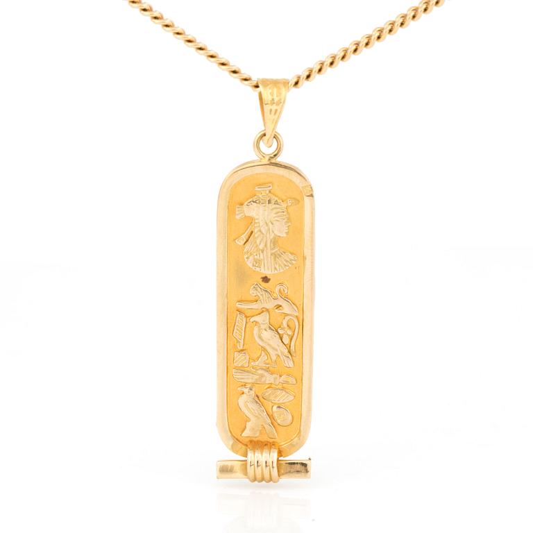 HÄNGE samt KEDJA, 18K guld.